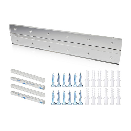16'' x 1/2'' Thick. Clear Acrylic French Cleat (16'' wide and 3