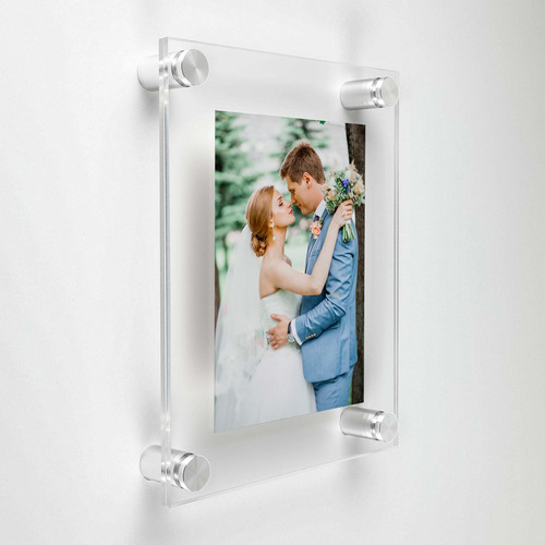 (2) 24'' x 36'' Clear Acrylics , Pre-Drilled With Polished Edges (Thick 3/16'' each), Wall Frame with (6) 1'' x 3/4'' Silver Anodized Aluminum Standoffs includes Screws and Anchors